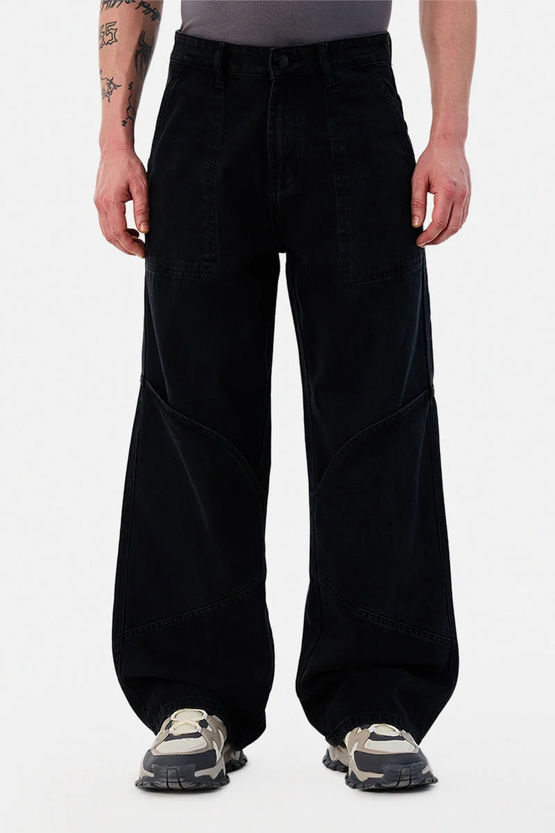 SNITCH  Black Baggy Cargo Pants for Men | Best Price UAE